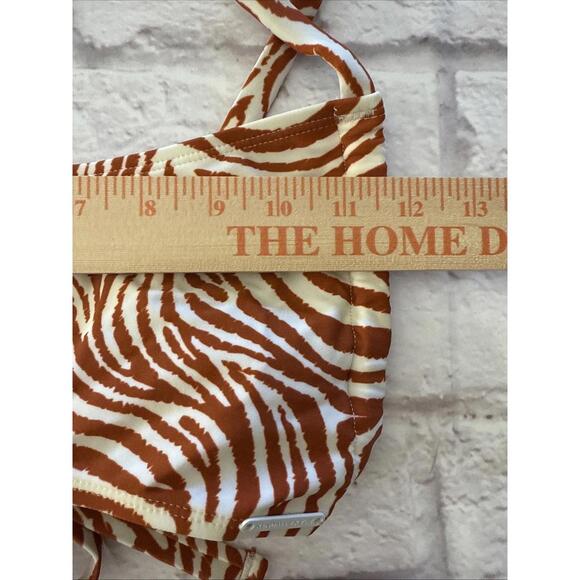 Kendall & Kylie XL Brown Rust Abstract Tiger Zebra Animal Bikini NWT - Picture 7 of 9